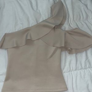 Beige off the shoulder top